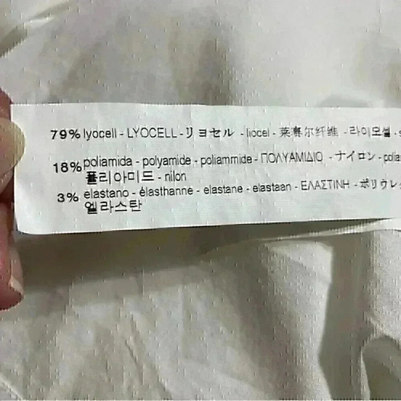 Zara Blouse Women’s Medium Ivory Sheer Long Sleeve Button-Up Pearl Embellished - Picture 8 of 10